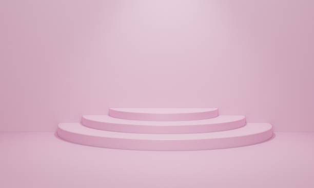 istock 3d rendering. Podium minimal abstract scene geometric shape. Podium or platform for cosmetic product presentation. 1302563264