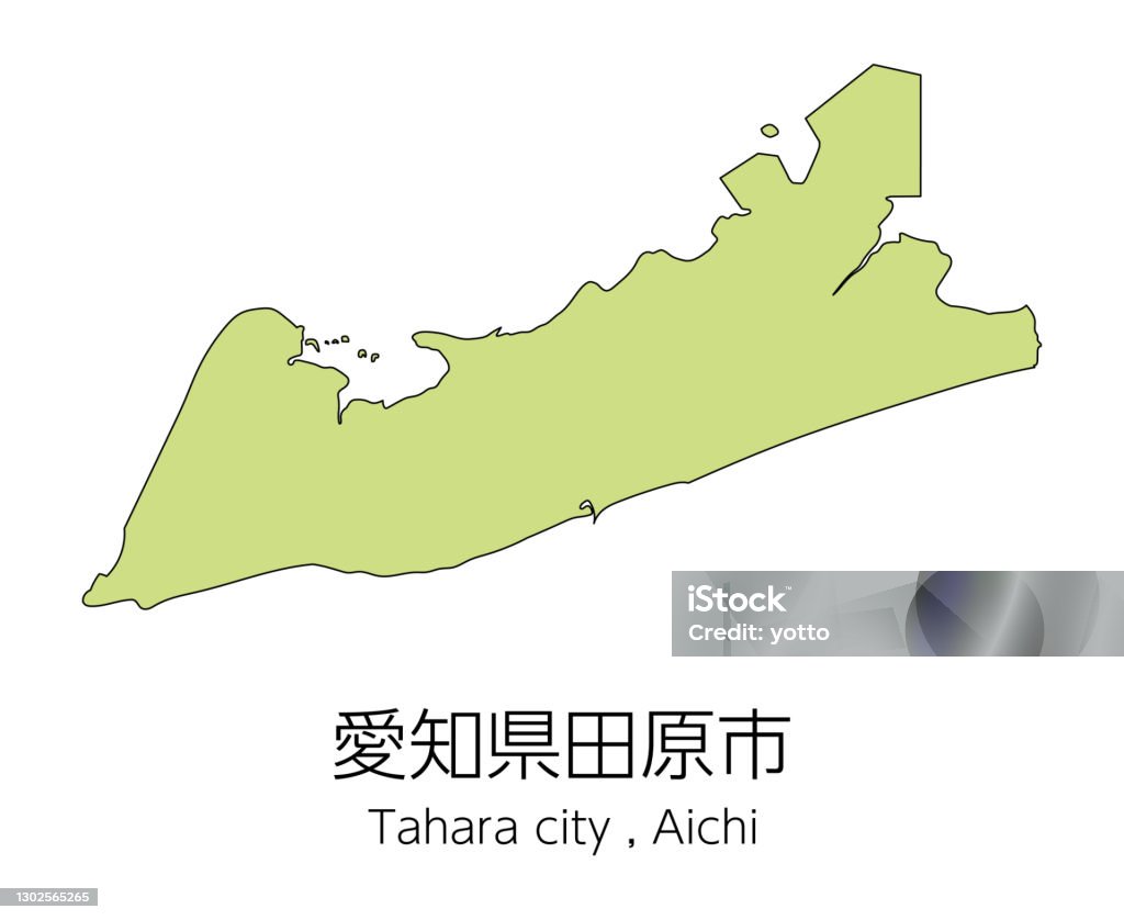 Karte Der Stadt Tahara Präfektur Aichi Japanübersetzung Tahara City