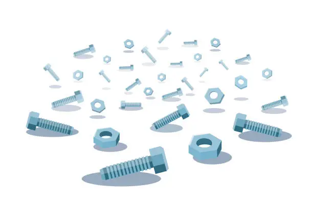 Vector illustration of screws and nuts background vector illustration
