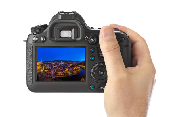 istock Camera and Cesky Krumlov cityscape in Czech Republic (my photo) 1302572835