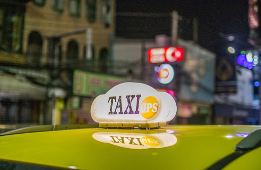 Taxi Sign in District Chonburi Thailand