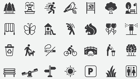 National Park Outdoor Concept icons