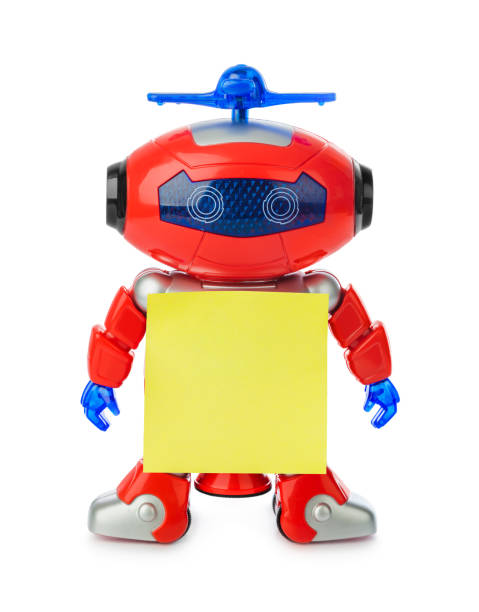 Toy robot with blank paper