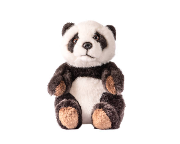 istock realistic panda teddy bear isolated on a white background. 1302574689