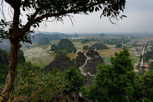 The Landscape of Ninh Binh at Tam Coc and Hang Mua in Vietnam