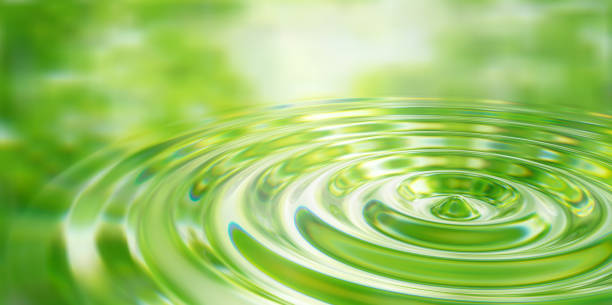 istock Water drop splash close-up on water surface 3d illustration 1302582506