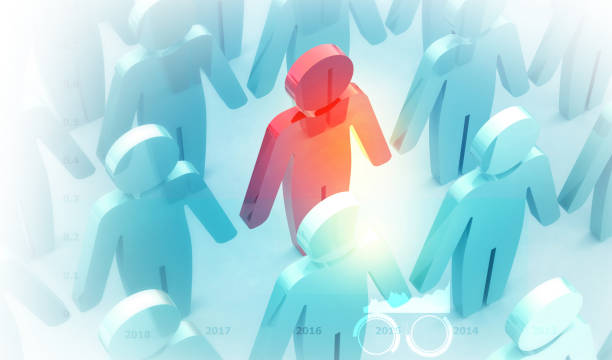 istock Stand out from the crowd. Unique person 1302590524
