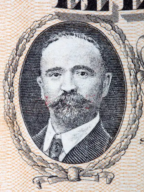 Photo of Francisco Ignacio Madero a portrait from old Mexican money