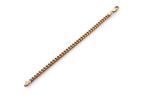 istock Male Gold Bracelet on White 1302597854