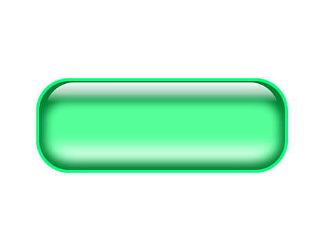 empty 3d push button icon white on white background. 3d shape. rectangular, horizontal