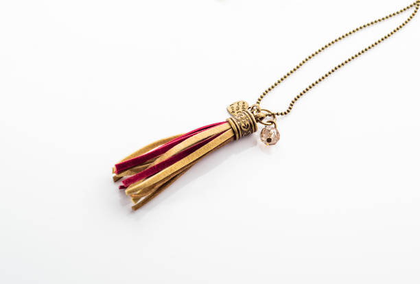 istock Women's pendant isolated on white background, stylish boho jewel 1302607259