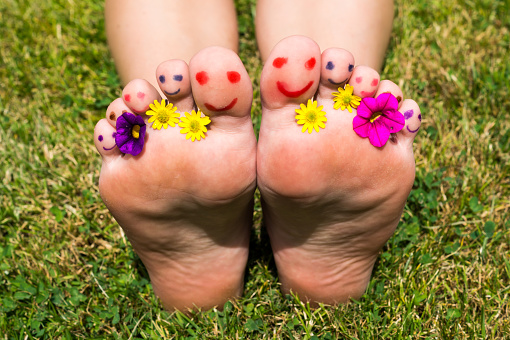 Feets with Flowers in the Summer