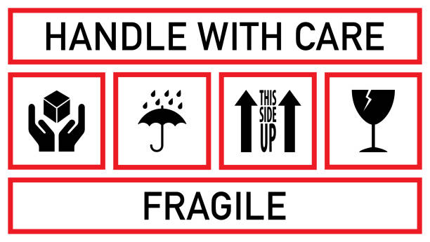 Packaging Symbols Packaging Symbols. Delivery icons. Global Colors used. fragile stock illustrations