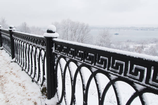 embankment in winter Nizhny Novgorod stock photo