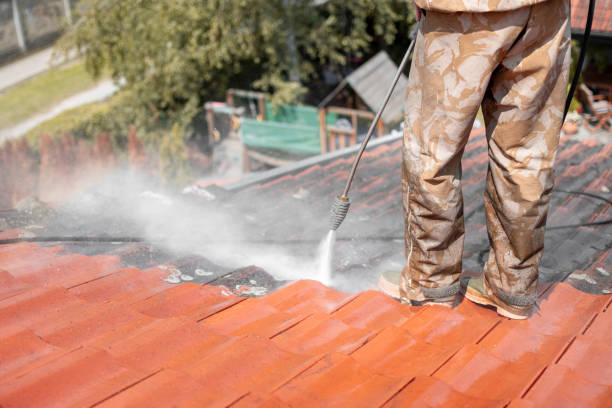 istock Cleaned and dirty roof tiles. 1302632595