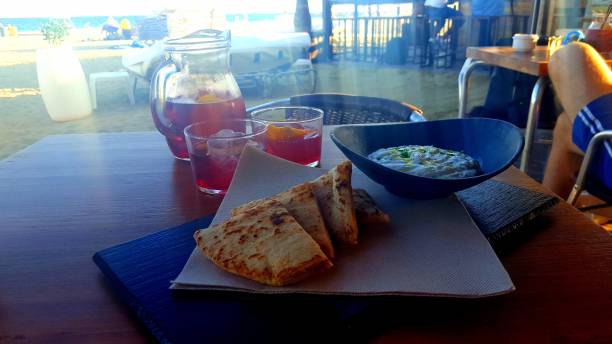 istock Sangria and Pittas on the beach Barcelona 1302636130