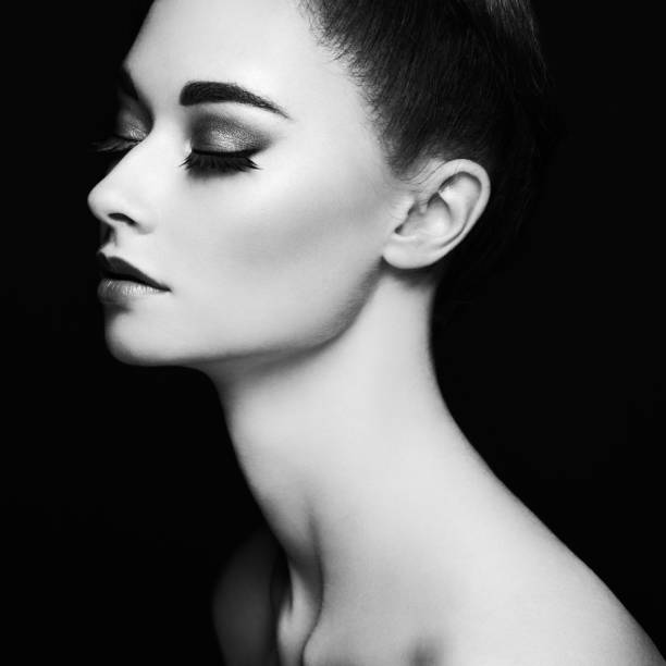 istock Beautiful woman face. Perfect makeup 1302637076