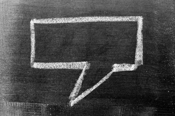 istock White color chalk hand drawing in square bubble speech shape with blank space on black board background 1302642863