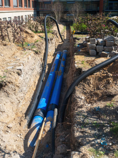 istock Replacing old water pipes with modern plastic piping 1302646215