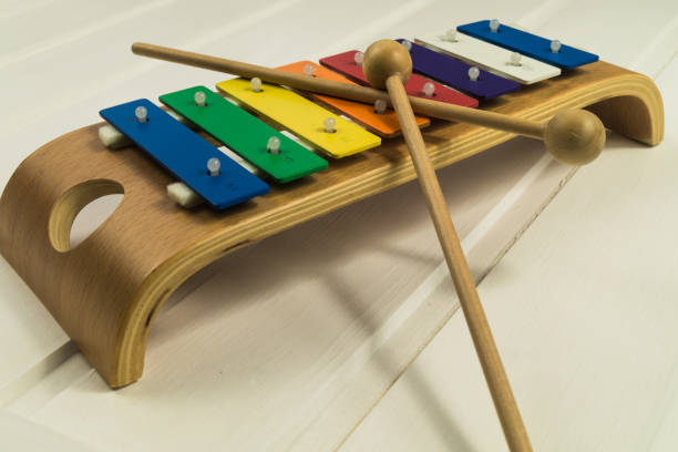 istock Colorful Xylophone for children with mallets. 1302646610