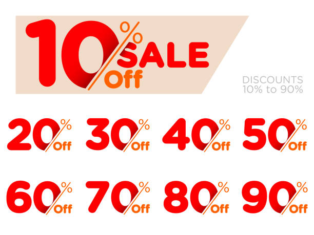 Discount Sale talkers or tags set, 10, 20, 90, 80, 30, 40, 50, 60, 70, 80, 90 percent off. Sale and discount labels Discount Sale talkers or tags set, 10, 20, 90, 80, 30, 40, 50, 60, 70, 80, 90 percent off. Sale and discount labels 40 off stock illustrations