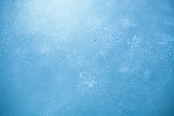 istock Macro background of fresh snowflake texture 1302651351