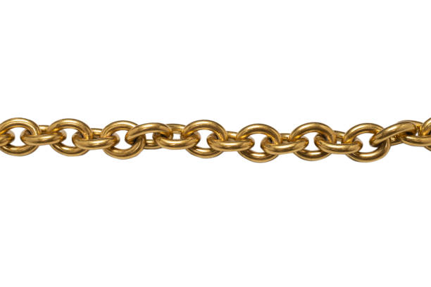 istock Golden chain isolated on white background. 1302652729