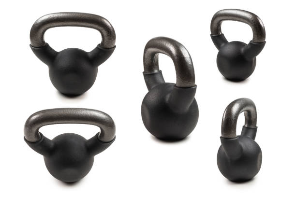 istock Black weight isolated on white. 4 kg weight. 1302652863