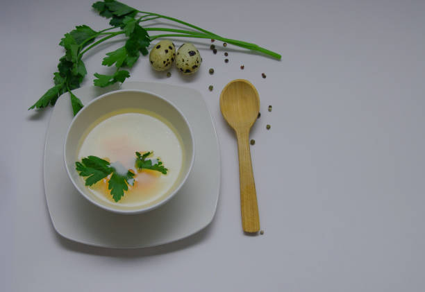 istock Diet chicken broth in a white bowl 1302654175