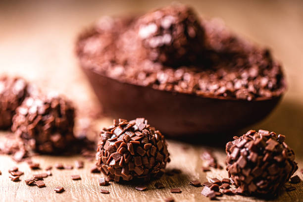 istock easter egg stuffed with chocolate and brigadeiro bonbon, a typical Brazilian dessert. 1302655734