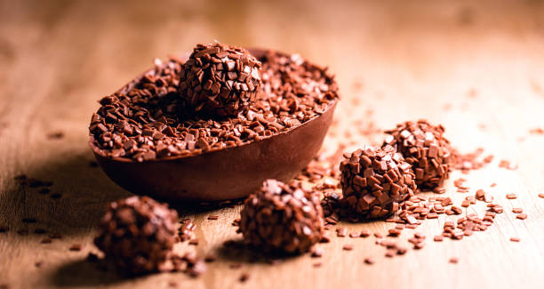 easter egg stuffed with chocolate and brigadeiro bonbon, a typical Brazilian dessert.