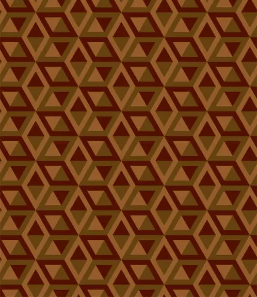 Vector illustration of Abstract cube pattern in editable vector format. Seamless Cubes Pattern. Brown color. 3D vector background. Modern stylish texture.