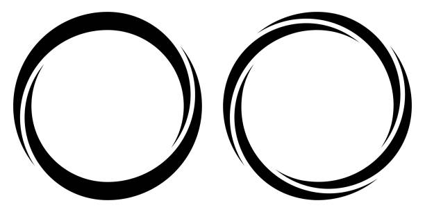 ilustraciones, imágenes clip art, dibujos animados e iconos de stock de marcos circulares redondos de banner, bordes, vectores dibujados a mano, marcadores circulares que resaltan el texto - circle logo
