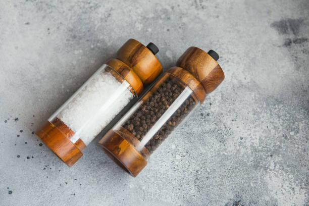 istock Wooden Salt And Pepper grinder Set for cooking 1302669177
