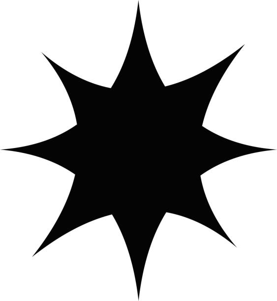 ilustraciones, imágenes clip art, dibujos animados e iconos de stock de emoticono de ilustración vectorial de la forma de una estrella en blanco y negro - winning streak flash