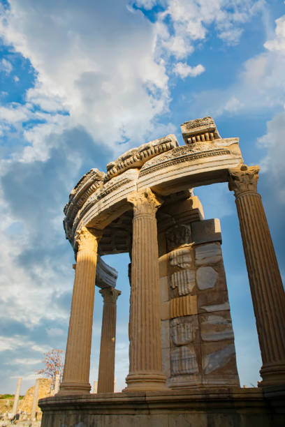 istock Old ruins in Side, Turkey - archaeology background 1302672921