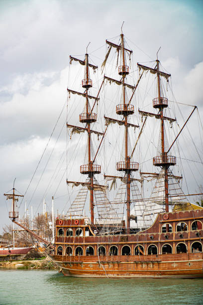 istock old pirate ship in port 1302672959