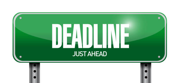 illustrazioni stock, clip art, cartoni animati e icone di tendenza di design dell'illustrazione del cartello stradale deadline - deadline