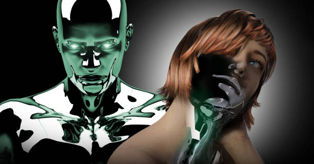 istock Robot and Mutant Girl Relationship 1302680111