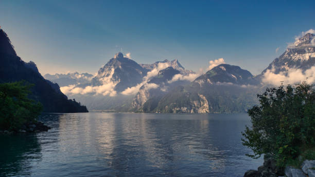 istock Beautiful alpine panorama on Lake Lucerne 1302680902