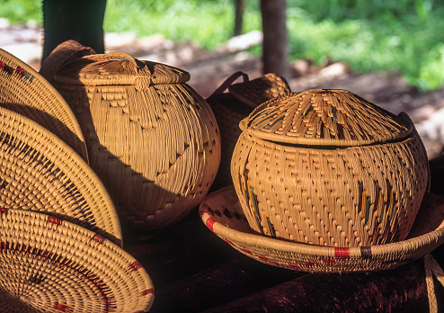 Native American Indian woven baskets make beautiful southwestern decor