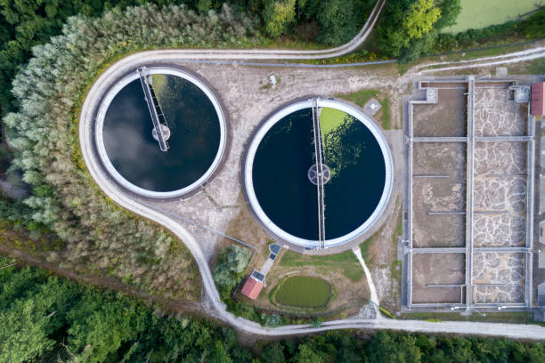 istock Water Purification Station from Above 1302689364