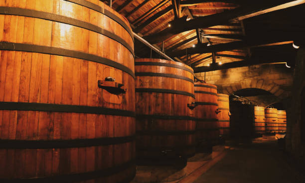 istock barrels for wine aging in the cellar 1302691565