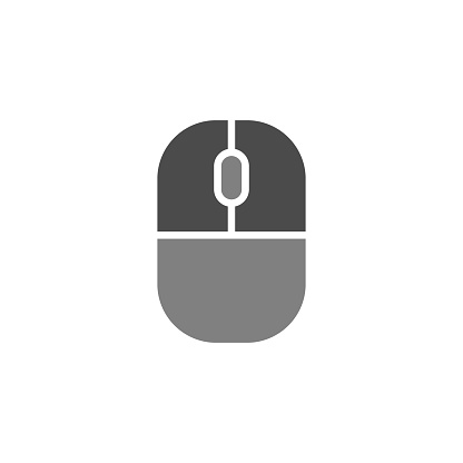 Isolated vector icon of a computer mouse.