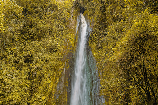 Big cascade of the Mojanda Waterfalls near Quito, Ecuador.