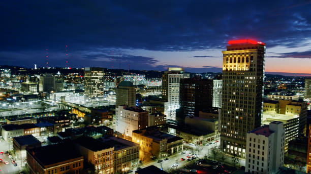 istock Downtown Birmingham, Alabama at Nightfall - Aerial 1302699440