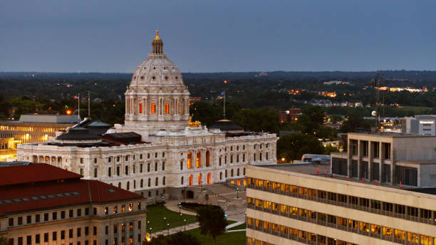 istock Drone Shot of Minnesota State Capitol at Twilight 1302708041