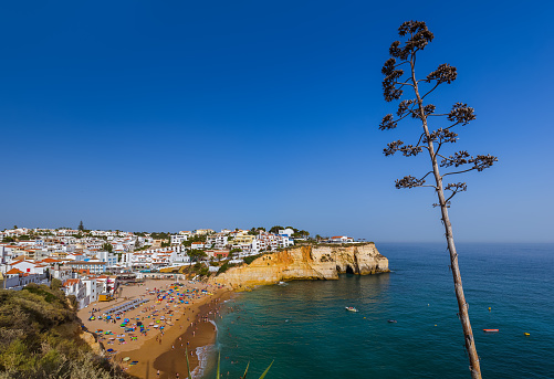 Hammamet on the Mediterranean coast in Tunisia.  Aerial view