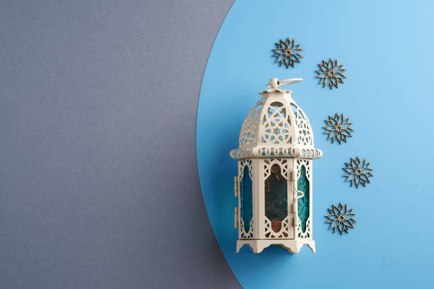 Arabic lantern with handmade wood craft  islamic pattern design