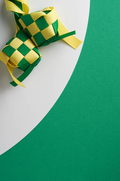 istock ribbon ketupat on green and white  background 1302725520